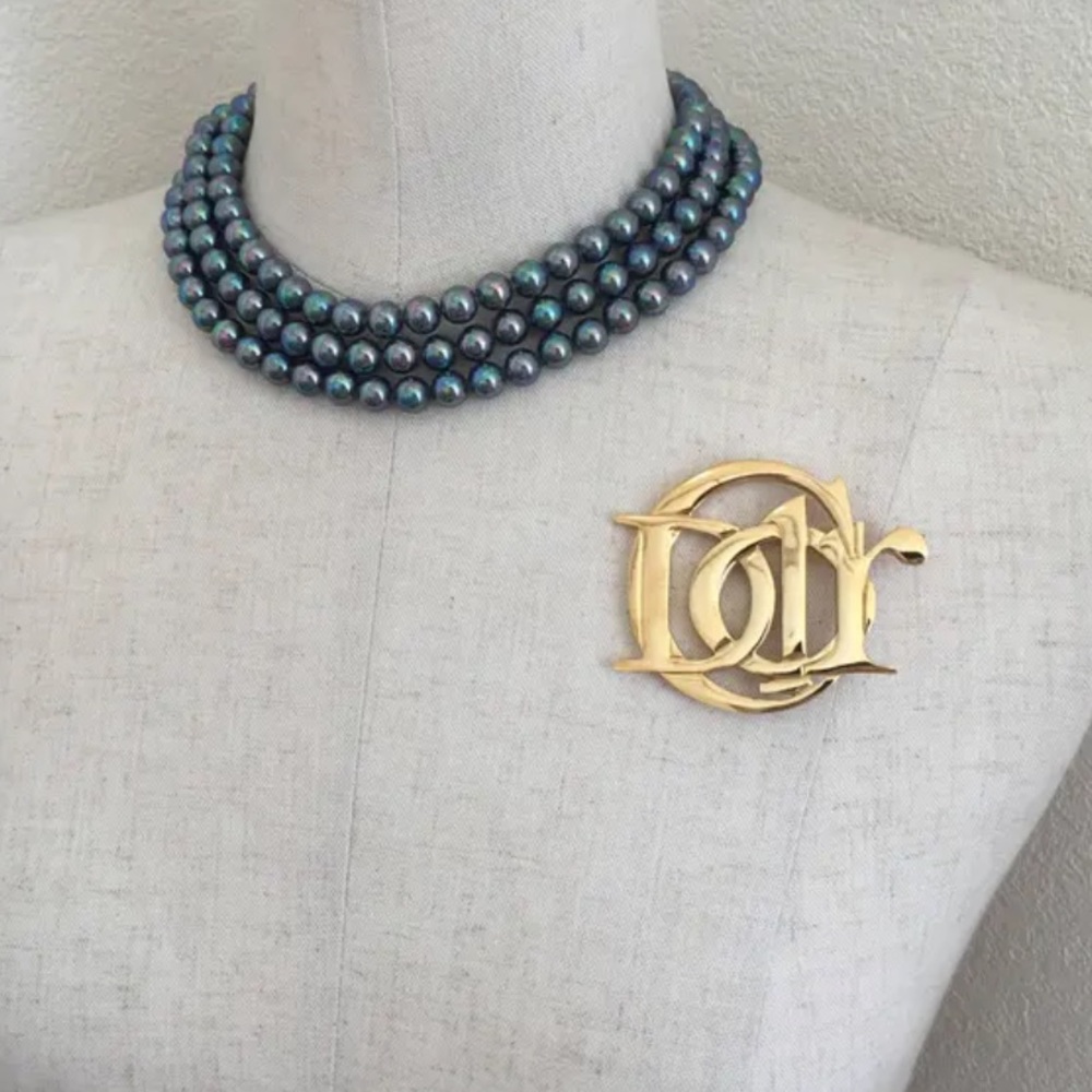 DIOR Rare Vintage C Large Logo Brooch Pin Charm Logo